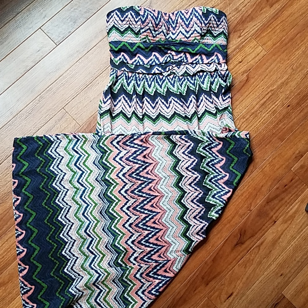 Strapless long maxi dress